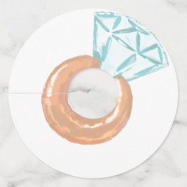 Etiqueta Para Copas De Vino ducha de novia en anillo de diamantes