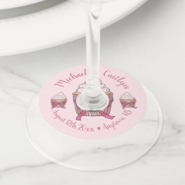 Etiqueta Para Copas De Vino Dulce celebración de baby shower nupcial con paste
