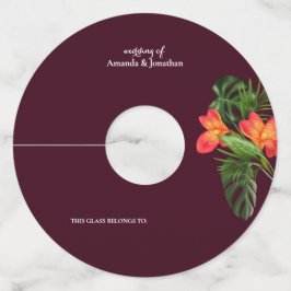 Etiqueta Para Copas De Vino Elegancia minimalista moderna Boda etiqueta de vid