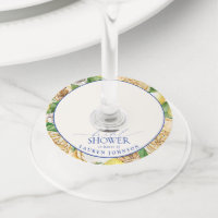 Elegante ducha mediterránea con flores de limón fl