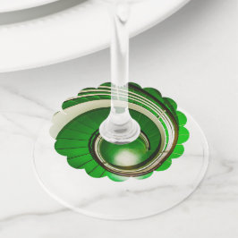 Etiqueta Para Copas De Vino Escalera circular verde