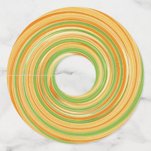 Etiqueta Para Copas De Vino Espiral de colores de cítricos divertidos