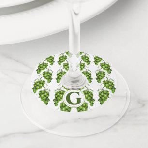 Etiqueta Para Copas De Vino Etiqueta de cristal de vino de uvas verdes