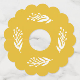 Etiqueta Para Copas De Vino Etiqueta de vino en blanco amarilla de abeja rústi