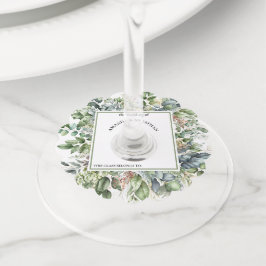 Etiqueta Para Copas De Vino Etiqueta elegante de vidrio de vino de boda con ac
