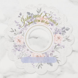 Etiqueta Para Copas De Vino Etiqueta elegante floral para copa de vino de boda