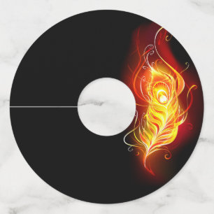 Etiqueta Para Copas De Vino Feather Peacock