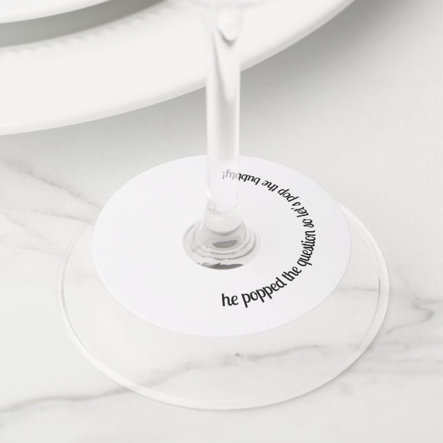 Etiqueta Para Copas De Vino Fiesta de compromiso de boda personalizado (Detalle)