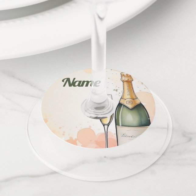 Etiqueta Para Copas De Vino Fiesta de Salud a Años (Detalle)