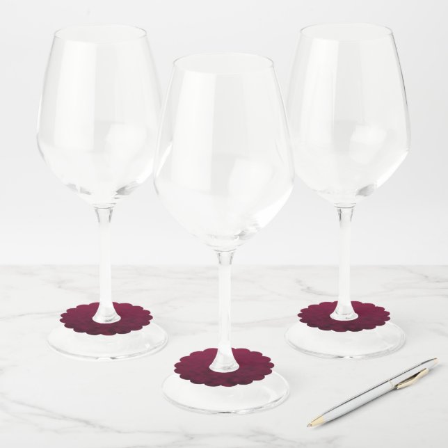 Etiqueta Para Copas De Vino Flor Aplastada (Set)