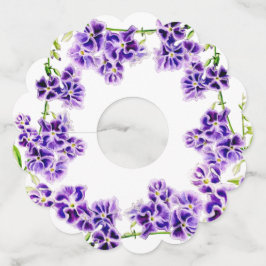 Etiqueta Para Copas De Vino Flor de color morado duranta