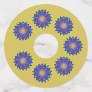Etiqueta Para Copas De Vino Flor de la Vida - Mandala Hindú 3