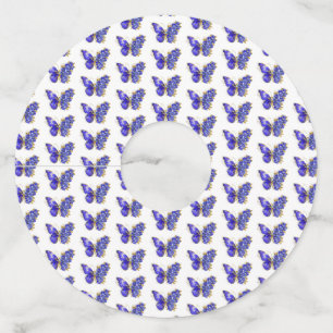 Etiqueta Para Copas De Vino Flor Sapphire Mariposa