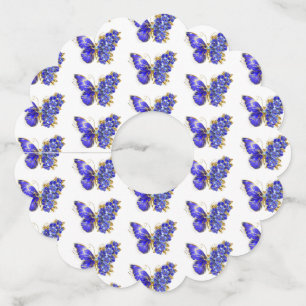 Etiqueta Para Copas De Vino Flor Sapphire Mariposa