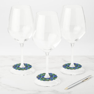 Etiqueta Para Copas De Vino Floral