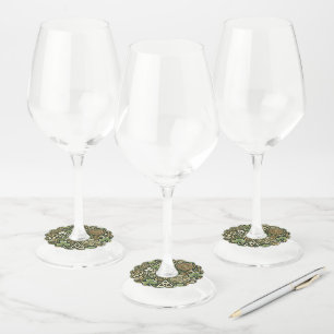 Etiqueta Para Copas De Vino Florecimiento Celta