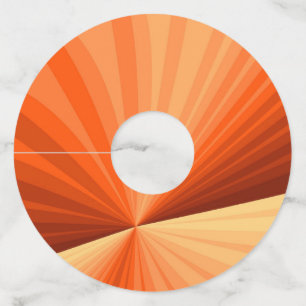 Etiqueta Para Copas De Vino Fractal gráfico de vainilla roja, Naranja abstract