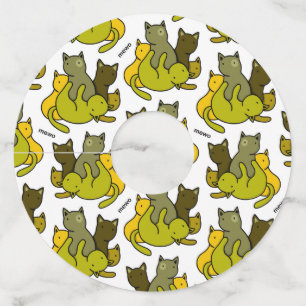 Etiqueta Para Copas De Vino Gatitos de oliva