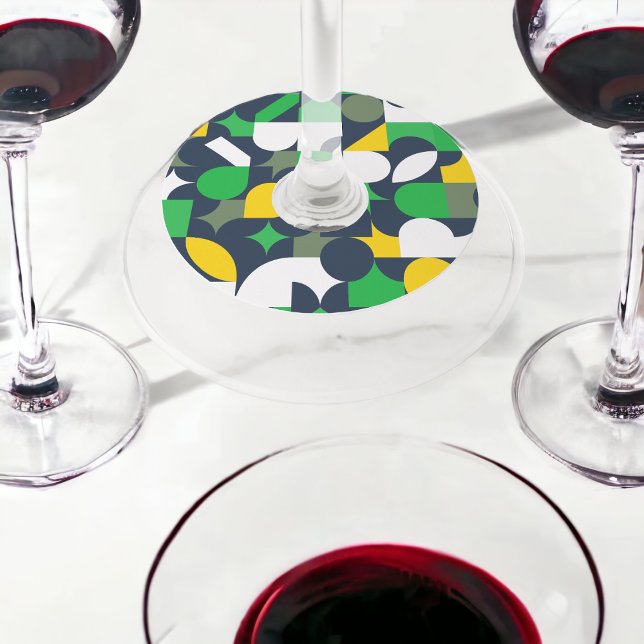 Etiqueta Para Copas De Vino Geo Retro (Subido por el creador)