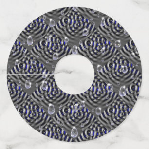 Etiqueta Para Copas De Vino Gotas de lluvia gris azul Metalizado