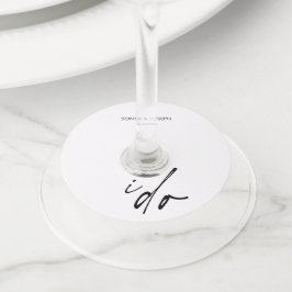 Etiqueta Para Copas De Vino Guión elegante del día de la boda que hago