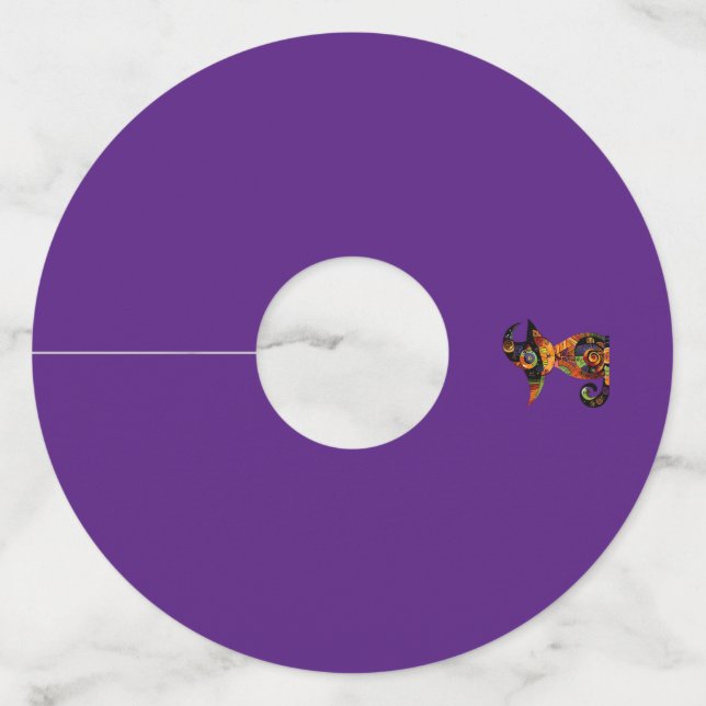 Etiqueta Para Copas De Vino Halloween/mística/gato/otoño (Anverso)