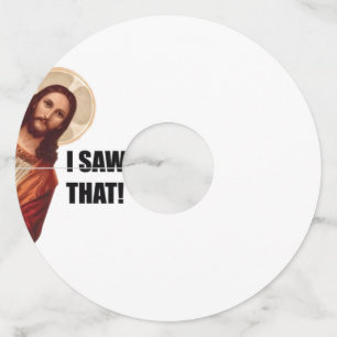 Etiqueta Para Copas De Vino Jesús cristiano te está vigilando, Jesús lo vi