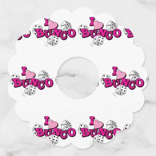 Etiqueta Para Copas De Vino Juego de dados Bunco (Anverso)