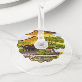 Etiqueta Para Copas De Vino Kinkaku-ji, pabellón dorado, Kioto