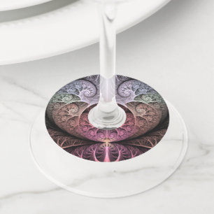 Etiqueta Para Copas De Vino Latido, Arte fractal de fantasía surrealista abstr