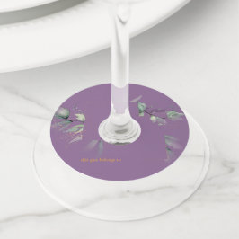 Etiqueta Para Copas De Vino Lavender Watercolor Greenery Boda Floral