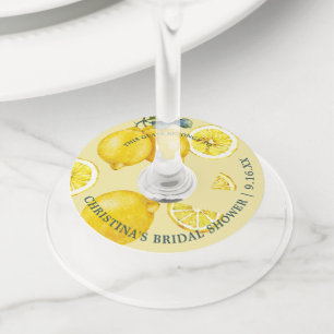 Etiqueta Para Copas De Vino Lemon Lemon Bridal Shower Identifier