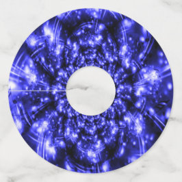 Etiqueta Para Copas De Vino Luces esparcantes azules