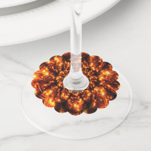 Etiqueta Para Copas De Vino Luces esparcantes de oro