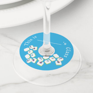 Etiqueta Para Copas De Vino Mahjong Tiles Dot Crak Bam RED