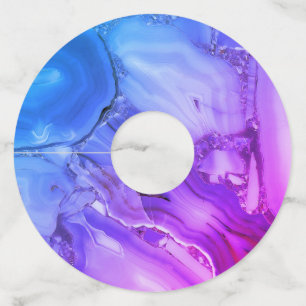 Etiqueta Para Copas De Vino Marble púrpura exótico