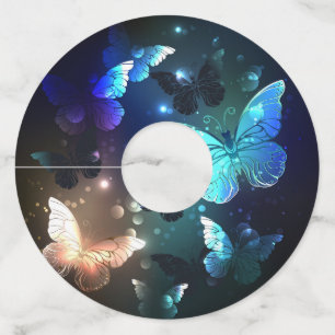 Etiqueta Para Copas De Vino Mariposa nocturna fluida