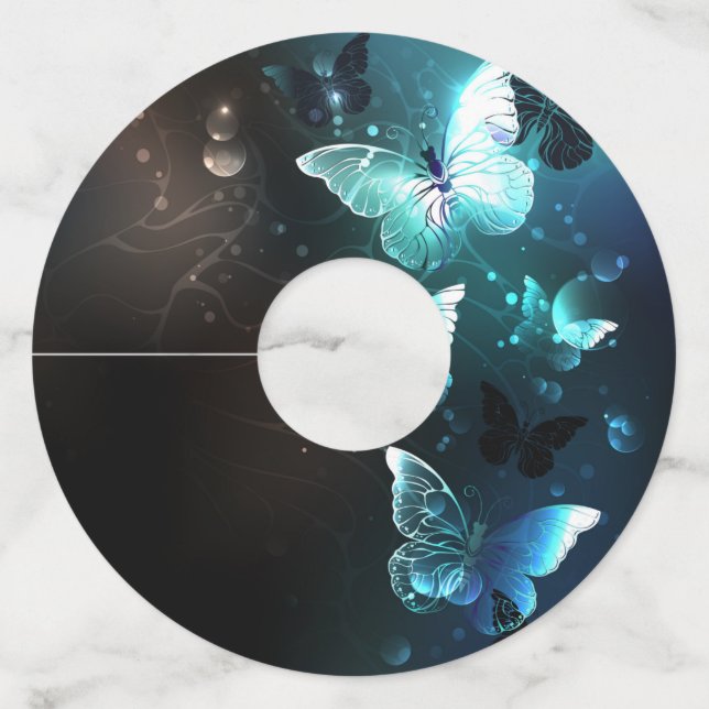 Etiqueta Para Copas De Vino Mariposas nocturnas (Reverso)