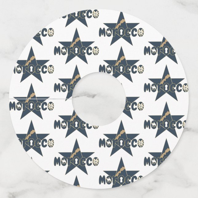 Etiqueta Para Copas De Vino Marruecos es una tradición hecha moderna, orgullos (Anverso)