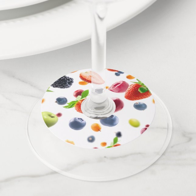 Etiqueta Para Copas De Vino Mezcla de frutas (Detalle)