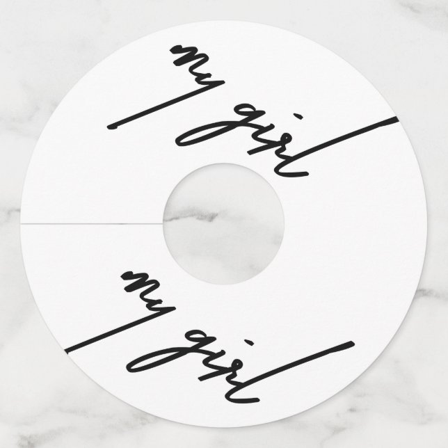 Etiqueta Para Copas De Vino Mi chica (Anverso)