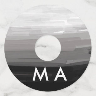 Etiqueta Para Copas De Vino Monograma simple añada su letra de nombre man mini