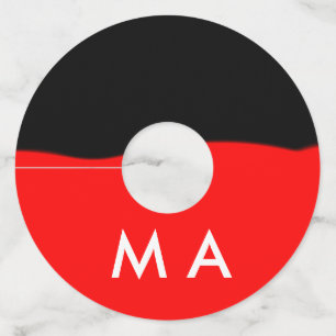 Etiqueta Para Copas De Vino Monograma simple añada su letra de nombre man mini