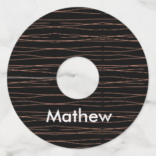 Etiqueta Para Copas De Vino Monograma simple añada su letra de nombre man mini