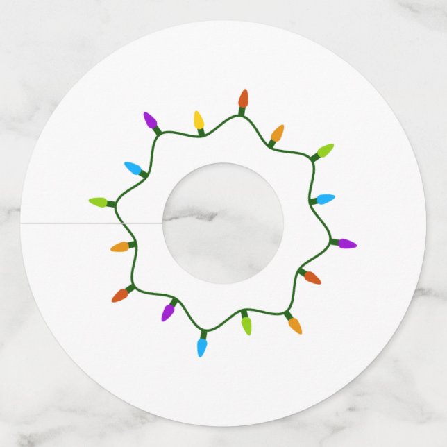 Etiqueta Para Copas De Vino Navidades Luces... (Anverso)