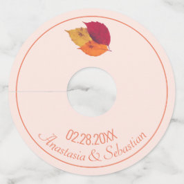 Etiqueta Para Copas De Vino Nombre de la boda personalizada Fecha Coloridas Ho