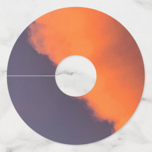 Etiqueta Para Copas De Vino Nubes mágicas de ensueño con colores mágicos