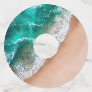 Etiqueta Para Copas De Vino Olas en la playa de Sandy