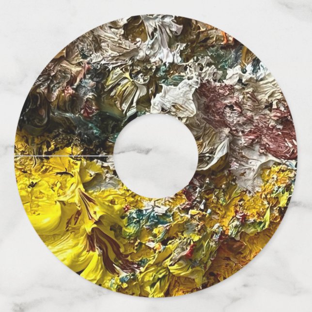 Etiqueta Para Copas De Vino Paleta del artista #1 (Anverso)