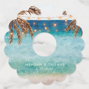 Etiqueta Para Copas De Vino palmeras tropicales